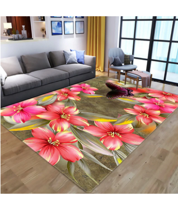 Tapis Papillon et Fleurs de votre