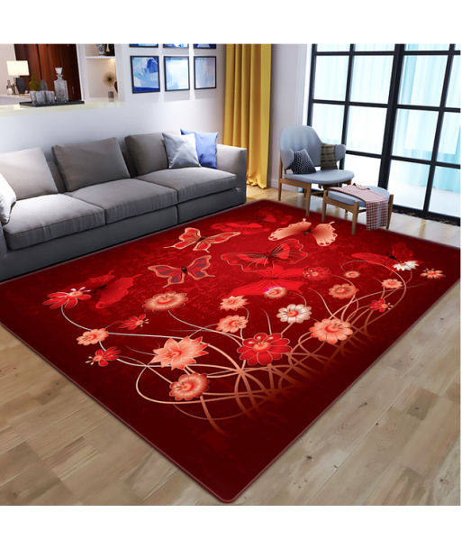 Tapis Papillon Rouge en linge