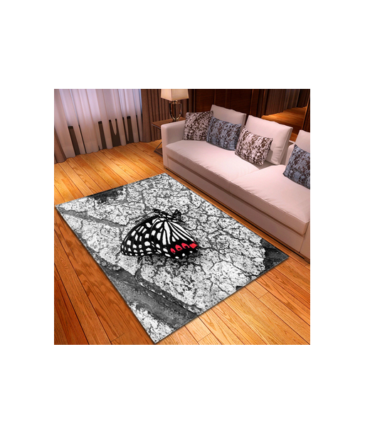 Tapis Papillon Gris 2 - 3 jours ouvrés.