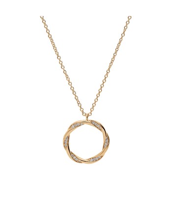 Collier plaqué or cercle torsade avec oxydes blancs sertis Les êtres humains sont 