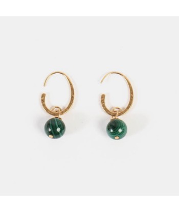 Boucles d'oreilles Jona dorées - Vert Les magasins à Paris et en Île-de-France