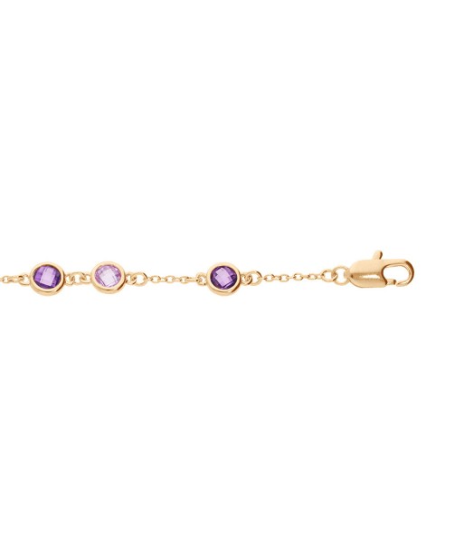 Bracelet plaqué or oxydes ronds violets Par le système avancé 