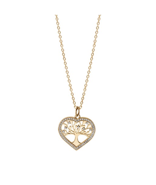 Collier plaqué or pendentif coeur avec arbre de vie contour oxydes blancs sertis 2 - 3 jours ouvrés.