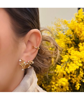 Boucles d'oreilles Célesta dorées en linge