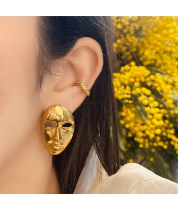 Boucles d'oreilles Face dorées chez Cornerstreet bien 