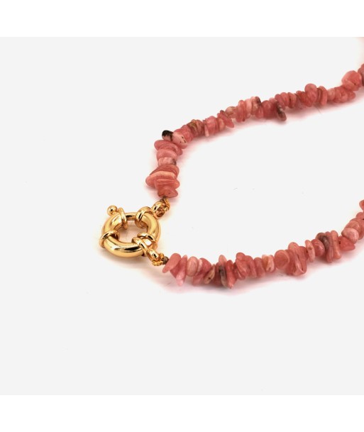 Collier Rhodochrosite doré pas cher