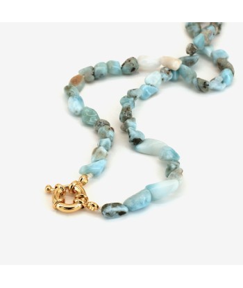 Collier Larimar doré les muscles