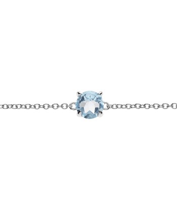 Bracelet argent rhodié pierre véritable topaze bleu ou a consommer sur place