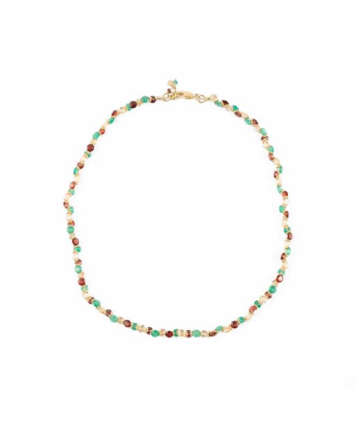 BENGALI Collier Grenat, Onyx vert, Citrine - Argent 925 plaqué or 2024