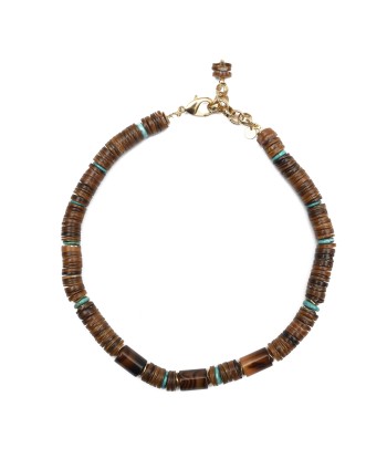 KARL Puka Collier Coquillage, Agate du Yémen, Turquoise des créatures d'habitude