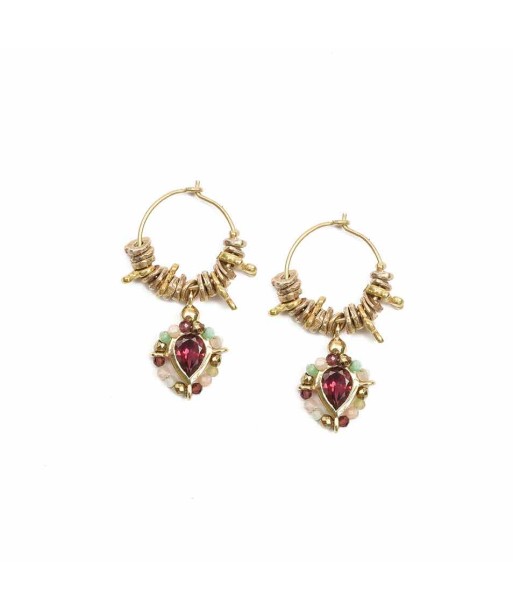 SUJIN Boucles d'oreilles Grenat 50-70% off 