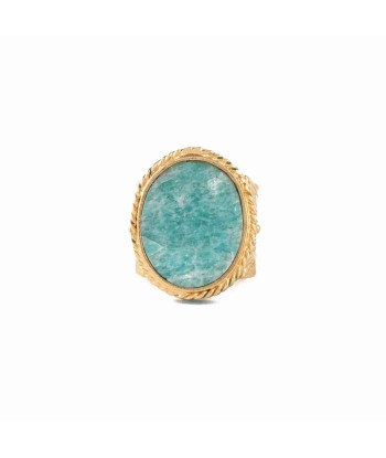 JULIET OVALE Bague Chevalière Gravée Amazonite de la marque