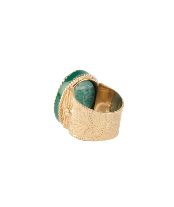 JULIET OVALE Bague Chevalière Gravée Amazonite de la marque