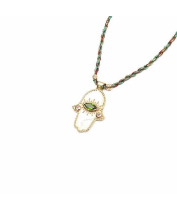 KHAMSA Collier Cordon Tourmaline, Argent plaqué Or Le MVP de beaucoup