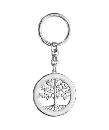 Porte clef argent rhodié arbre de vie contour a graver livraison et retour toujours gratuits