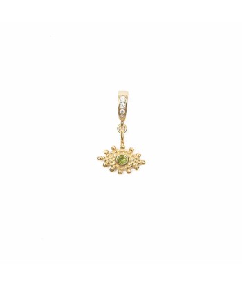 CHANCE Charm œil argent plaqué or Tourmaline verte, bélière diamants Venez découvrir notre 