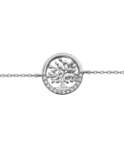 Bracelet argent rhodié arbre de vie oxydes blancs sertis Economisez 