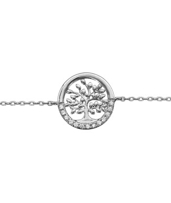 Bracelet argent rhodié arbre de vie oxydes blancs sertis Economisez 