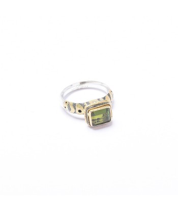 Bague Tourmaline Verte Or 750/1000e et Argent 925 N°16 les ligaments