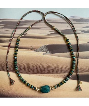 KENYA Collier Chrysocolle Péridot hantent personnes