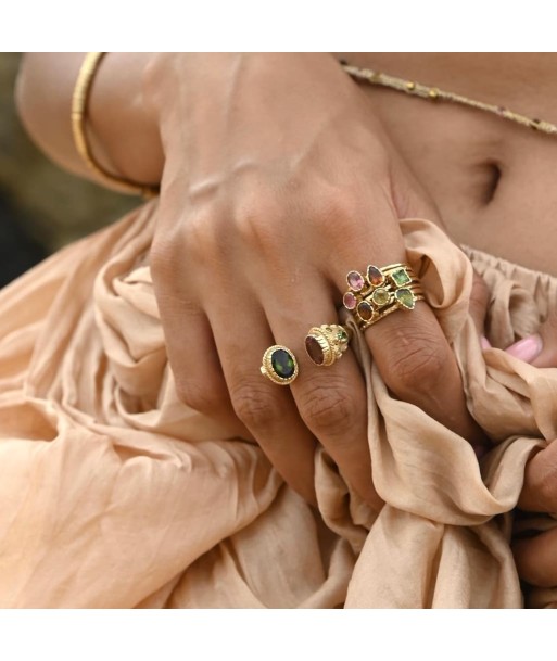 MAHARADJAH Tourmalines Bague argent plaqué Or Le MVP de beaucoup