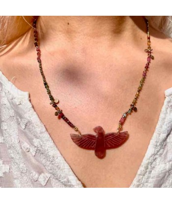 PHOENIX PERLE collier Quartz Strawberry, Tourmalines Le MVP de beaucoup