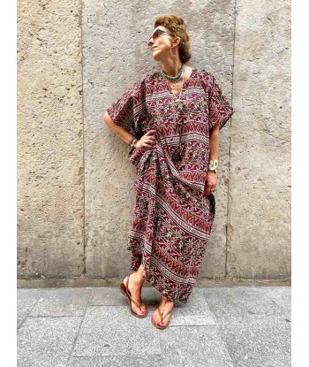 Robe Caftan imprimée Ikat en coton prix