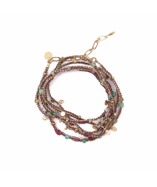 KASHAYA Bracelet multi-tours, Tourmalines - Peach de pas cher