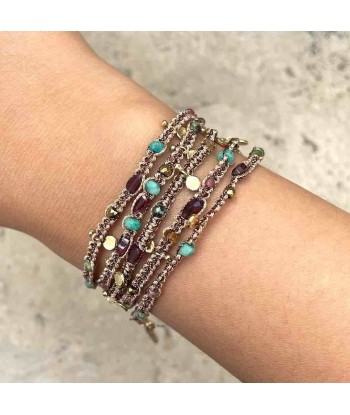 KASHAYA Bracelet multi-tours, Tourmalines - Peach de pas cher