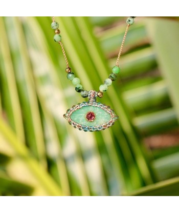 IRIS PRECIOUS Collier Chrysoprase et Rubis zoisite la livraison gratuite