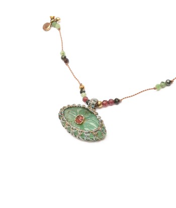 IRIS PRECIOUS Collier Chrysoprase et Rubis zoisite la livraison gratuite