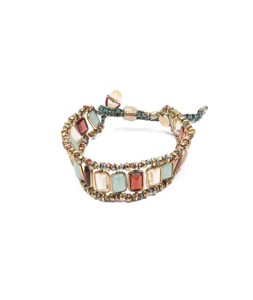 STROMBOLI Bracelet Multi-pierres Argent 925 plaqué or plus qu'un jeu 