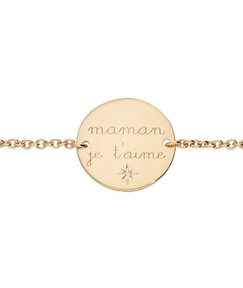 Bracelet plaqué or  "maman je t'aime" 1 oxyde blanc serti chez Cornerstreet bien 