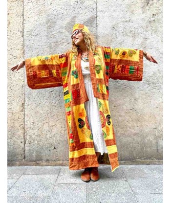 MANTEAU KIMONO FOLK long patchwork - Pièce Unique Faites des économies