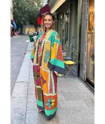 MANTEAU KIMONO FOLK Brodé multicolore- Pièce Unique store