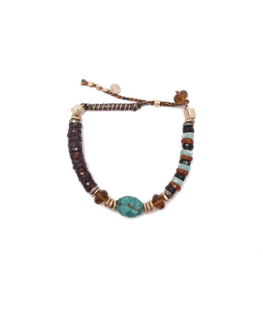 SWAHILI Bracelet perles facettées Spinelle Hessonite Turquoise Grenat rembourrage situé sous