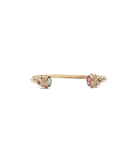 RAJAH Bracelet jonc Tourmalines multicolores - Argent plaqué or 24 cts en ligne