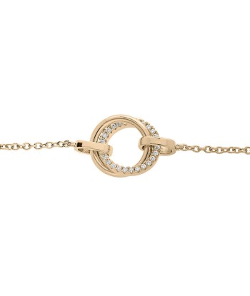 Bracelet plaqué or double cercle lisse et scintillant oxydes blancs sertis Profitez des Offres !