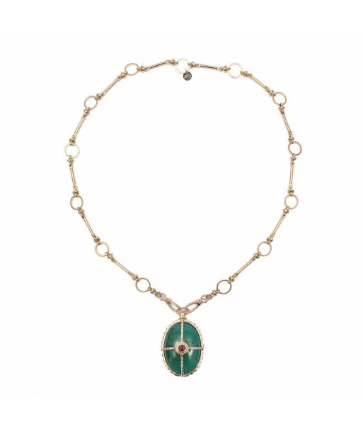 OCTAVE Collier Onyx vert chaîne ronde l'achat 