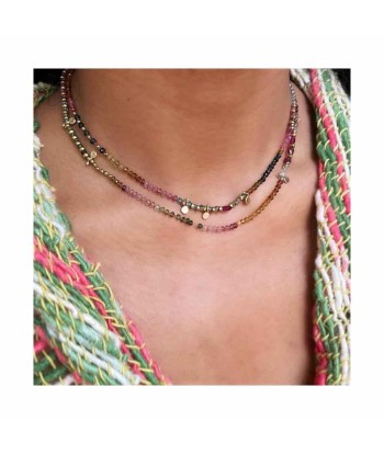 ADOUM Sautoir ou collier 2 tours Tourmalines de l' environnement