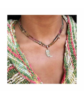 ADOUM Sautoir ou collier 2 tours Tourmalines de l' environnement