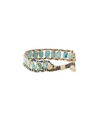 STROMBOLI Bracelet Turquoise Argent 925 plaqué or français