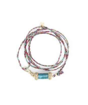 DEVA Bracelet multi-tours cordon de soie Chrysocolle basket pas cher