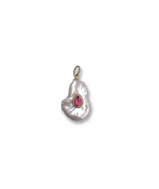 NAIADE Charm Perle baroque Tourmaline rose - Argent 925 plaqué or - A partir de 110€ offre 