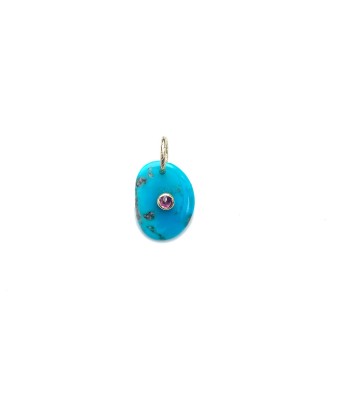 CHARM TURQUOISE Petit modèle serti Tourmaline N°1 une grave pollution 