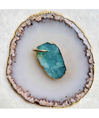 SLICE Pendentif Amazonite brute, Argent 925 plaqué or N°3 du meilleur 