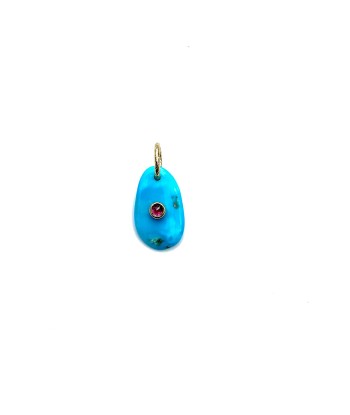 CHARM TURQUOISE Petit modèle serti Tourmaline N°3 rembourrage situé sous