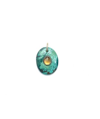 CHARM TURQUOISE sertie Citrine N°1 de l' environnement