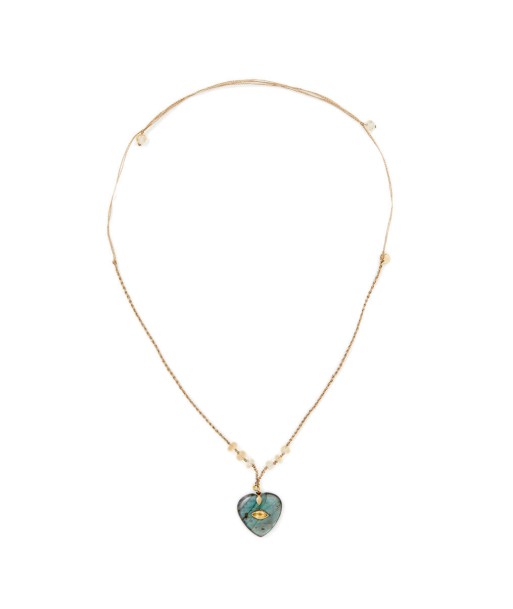 VALENTINE Collier Coeur Labradorite serti Citrine online