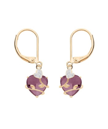 Boucles d'oreilles plaqué or coeur oxyde violet avec volute Comment ça marche